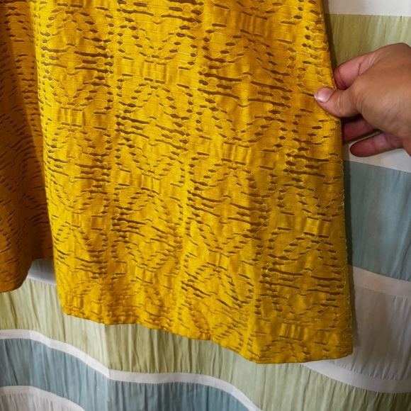 NWT J Crew Yellow Textured Eyelet Jacquard Dress Sz 00 - Picture 7 of 10